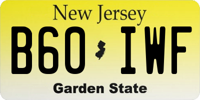 NJ license plate B60IWF
