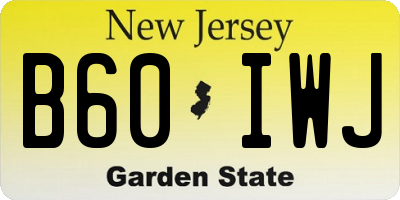 NJ license plate B60IWJ