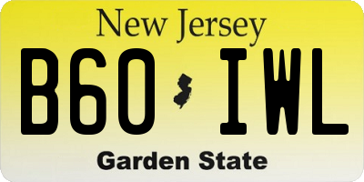 NJ license plate B60IWL