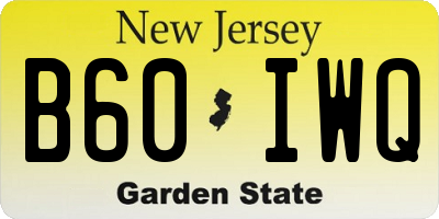 NJ license plate B60IWQ