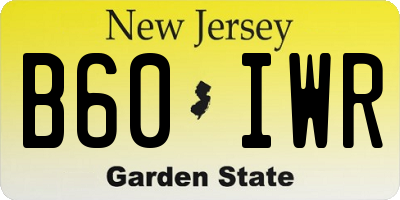 NJ license plate B60IWR