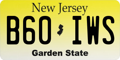 NJ license plate B60IWS
