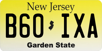 NJ license plate B60IXA