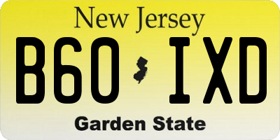 NJ license plate B60IXD
