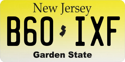 NJ license plate B60IXF