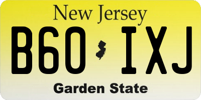 NJ license plate B60IXJ