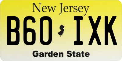 NJ license plate B60IXK