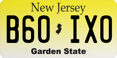 NJ license plate B60IXO
