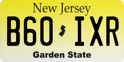 NJ license plate B60IXR