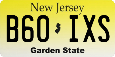 NJ license plate B60IXS