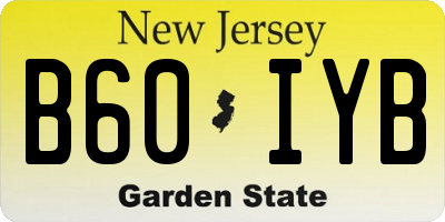 NJ license plate B60IYB