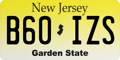 NJ license plate B60IZS