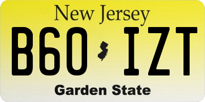 NJ license plate B60IZT
