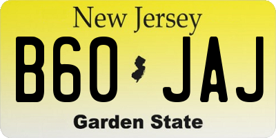 NJ license plate B60JAJ