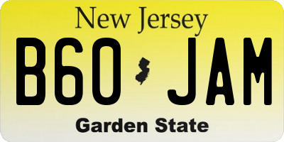 NJ license plate B60JAM