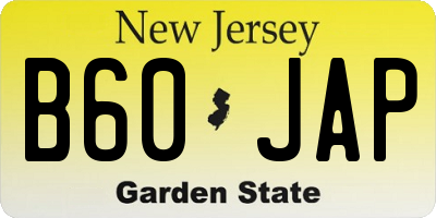 NJ license plate B60JAP