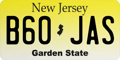 NJ license plate B60JAS