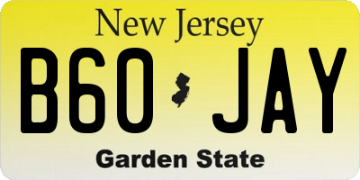 NJ license plate B60JAY