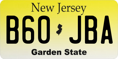NJ license plate B60JBA