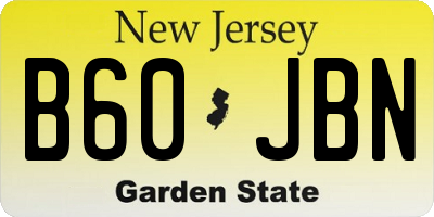 NJ license plate B60JBN
