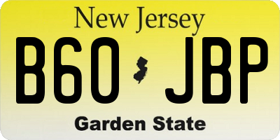 NJ license plate B60JBP