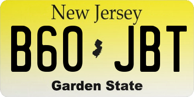 NJ license plate B60JBT