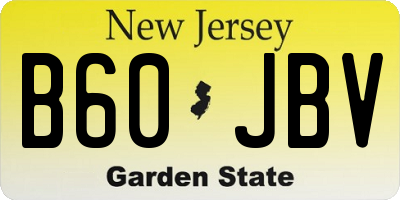 NJ license plate B60JBV