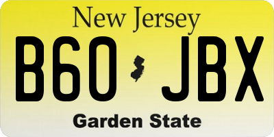 NJ license plate B60JBX