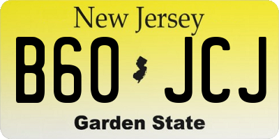 NJ license plate B60JCJ