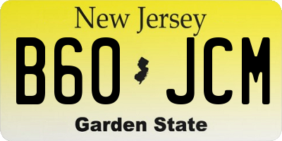 NJ license plate B60JCM