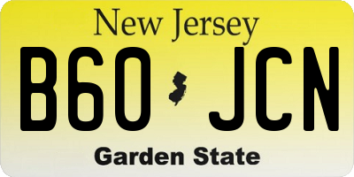 NJ license plate B60JCN