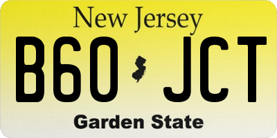 NJ license plate B60JCT