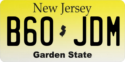 NJ license plate B60JDM
