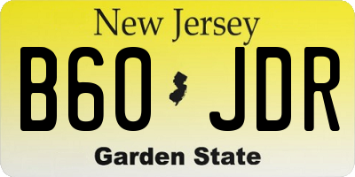NJ license plate B60JDR