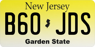 NJ license plate B60JDS