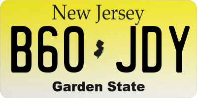 NJ license plate B60JDY