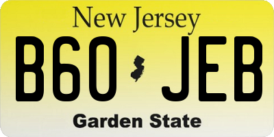 NJ license plate B60JEB