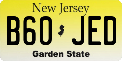 NJ license plate B60JED