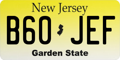 NJ license plate B60JEF