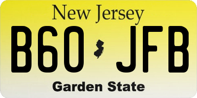NJ license plate B60JFB