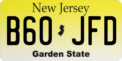NJ license plate B60JFD
