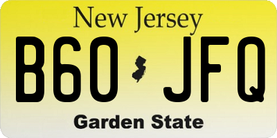 NJ license plate B60JFQ