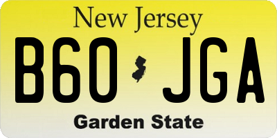 NJ license plate B60JGA