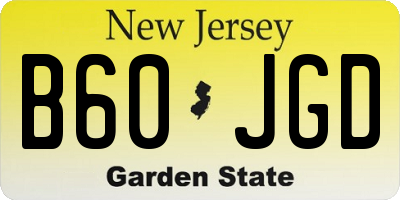 NJ license plate B60JGD