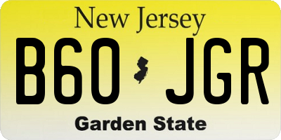 NJ license plate B60JGR