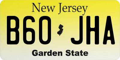 NJ license plate B60JHA
