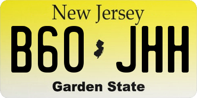 NJ license plate B60JHH
