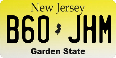NJ license plate B60JHM