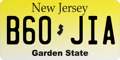 NJ license plate B60JIA