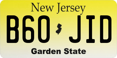 NJ license plate B60JID